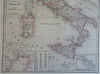 Italy Corsica Sardinia Naples Rome Malta 1876 Otterloo scarce large Dutch map