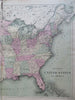 United States New York California Dakota Territory Texas 1873 William large map
