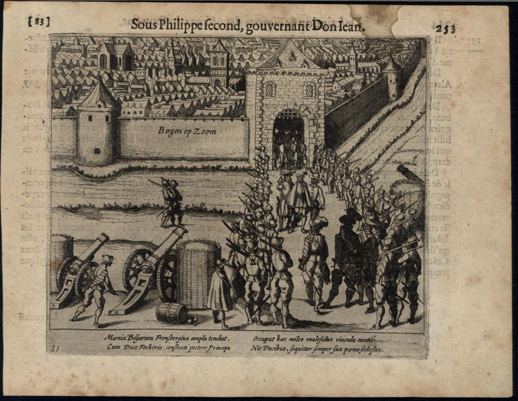 Spanish Forces Invade Bergen op Zoom Dutch Revolt 1616 Europe rare view print