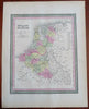 Netherland Belgium Holland Luxembourg c. 1850 Cowperthwait Mitchell map