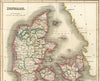 Denmark Jutland w/ Copenhagen view beautiful 1819 Thomson antique old map