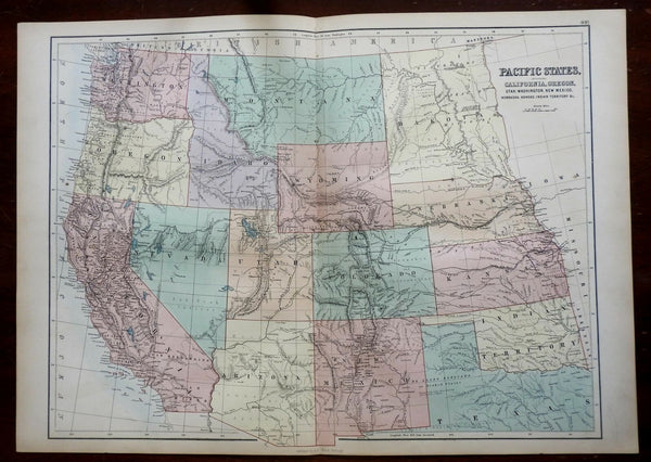 Western US Pacific Northwest Plains States Southwest 1876 A. & C. Black map