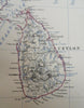 Southern India Sri Lana Madras Mysore Bombay 1865 Johnston large folio map