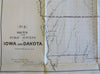 Iowa State Map U.S. Survey Details 1861 Bien lithographed folding map