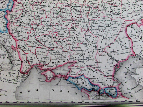 Russia in Europe Kingdom of Poland Austria Crimea Black Sea c. 1850 old map