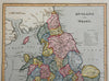 England & Wales United Kingdom London Cardiff York 1823 scarce Ellis map