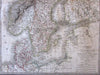 Scandinavia Iceland Denmark Norway Sweden c.1830 Lapie large lovely old map