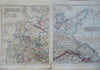 German Confederation Prussia Austria Bavaria Hanover 1860 Biller 4 sheet map