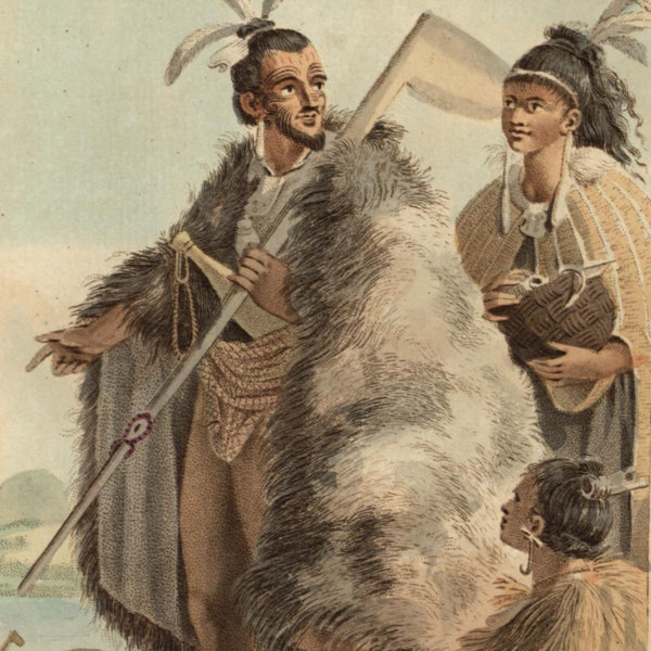 New Zealand Pacific island natives 1836 beautiful ethnic costume print