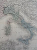 Italian States Piedmont Naples Lombardy Malta 1861 Tardieu large hand color map