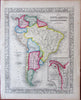 South America map 1860 inset Proposed Atrato-Inter-Oceanic canal Panama Granada