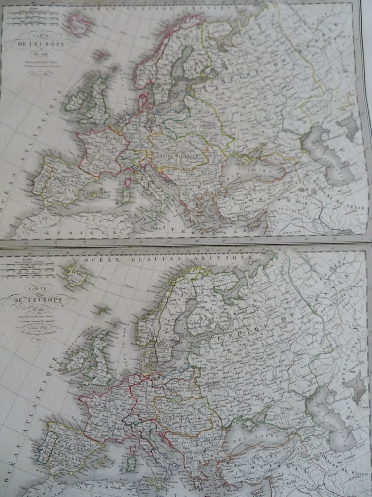 Revolutionary & Napleonic Europe 1st Empire France 1831 Lapie large folio map