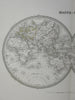 World Map in Two Hemispheres c. 1850 Tardieu large engraved map