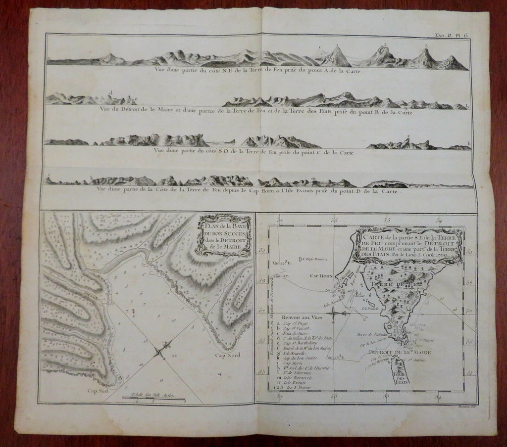 Bay of Good Success Tierra del Fuego Strait of Magellan 1774 Hawkesworth map