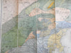 Geological Map of Eastern Massachusetts 1877 Crosby large linen backed fldg. map