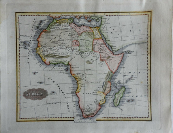 African Continent Guinea Abyssinia Morocco Egypt Cape Colony c 1844-7 Walker map
