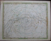 Southern celestial constellation chart astronomy stars Milky Way 1841 old chart