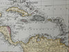 Caribbean Sea West Indies Cuba Bahamas Jamaica Puerto Rico 1823 rare Ellis map