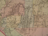 Utah & Nevada 1872 S.A. Mitchell fine antique lithograph hand color map