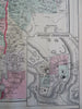 Holy Land Palestine Israel Jerusalem Dead Sea 1888 Bradley-Mitchell map