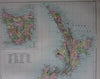 New Zealand islands by themselves Tasmania inset 1879 A & C Black map