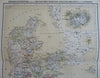 Denmark Iceland Schleswig-Holstein Prussia 1885 Flemming detailed map