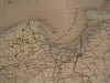 Kingdom of Prussia Brandenburg Silesia 1863 antique engraved hand color map