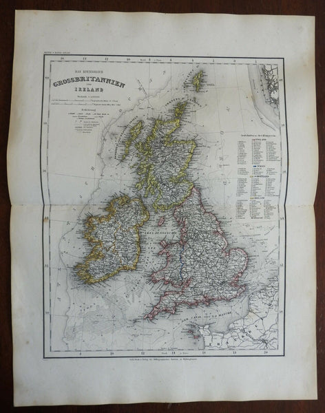 British Isles Ireland United Kingdom England Wales Scotland 1873 Ravenstein map