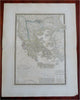 Kingdom of Greece Albania Macedonia 1837 Brue large detailed map hand color