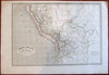 Peru Bolivia South America interesting variant c.1845 Monin large old map