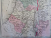 Holy Land Palestine Israel Jerusalem Dead Sea 1888 Bradley-Mitchell map