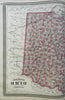 Ohio state map Cincinnati Cleveland Toledo 1870 A.J. Johnson Scarce Issue map