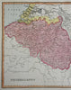 Belgium Netherland Low Countries Antwerp Brussels Bruges 1823 scarce Ellis map