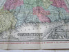 Connecticut scarce folding pocket map 1875 Butler Mitchell hand color antique compliment