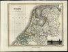 Holland Netherlands Nederland c.1821 Wyld Thomson old Hewitt map hand color