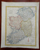 Ireland Dublin Derry Galway Cork Ulster Munster Connaught c. 1780 engraved map