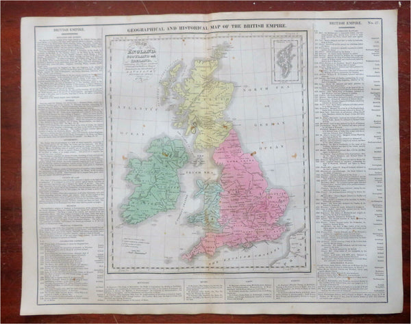 British Isles Ireland England Scotland Wales UK 1821 Carey Kneass historical map