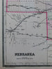 Nebraska state w/ Indian lands reservations Colorado 1889 Bradley huge old map