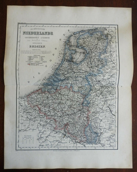 Low Countries Netherland Belgium Luxemburg 1873 Ravenstein map