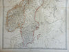 Sweden & Norway Baltic Sea Gulf of Bothnia 1868 Johnston map