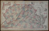 West Virginia & Virginia Norfolk Harbor Harper's Ferry 1876 OW Gray large map