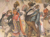 Prominent Politicians Black Face Parading 1888 antique color lithograph print