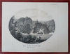 Winooski River Gorges Burlington Vermont 1861 H.F. Walling lithographed print