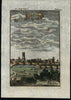 Visapur India prospect birds-eye city view 1719 Mallet miniature print