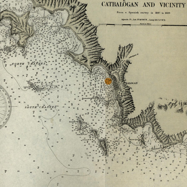 Philippine Islands Samar Catbalogan Buri 1902 Parasan nautical chart map