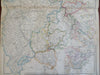 German Confederation Rhineland Hanover 1860 Weller & Bartholomew large color map