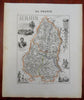 Upper Rhine France Colmar Marschal Lefebvre 1850 Villerey decorative map