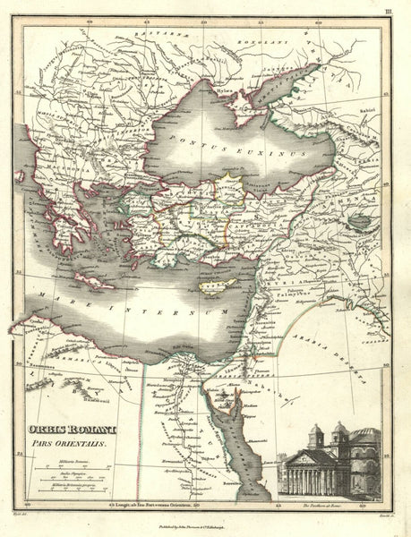 Eastern Roman Empire Byzantine world pantheon 1820 Thomson Hewitt Decorative map