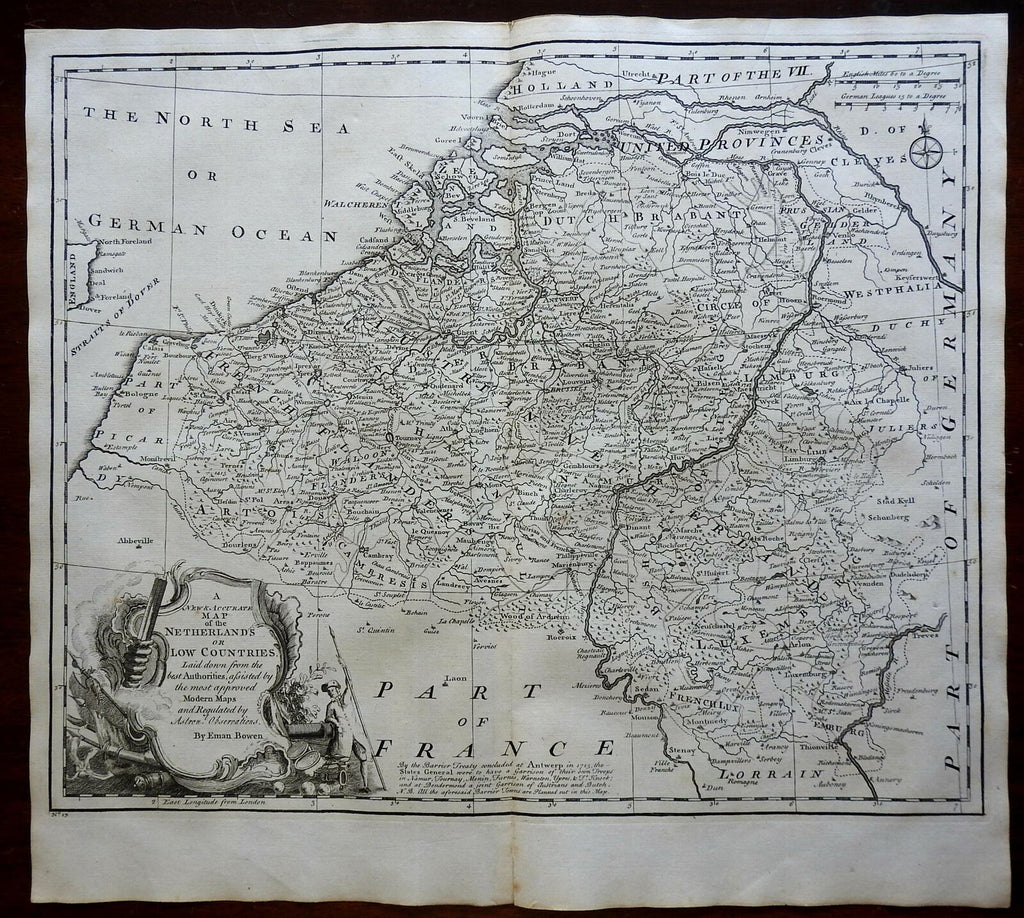 Belgium Low Countries Austrian Netherlands 1760 Bowen decorative map