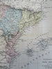 Iberia Spain Barcelona Balearic Islands Basque Country c. 1855 Dufour map